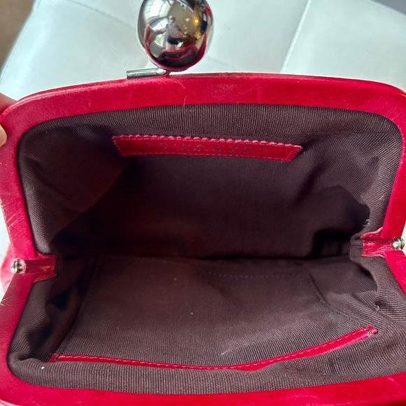 Trina Turk red leather clutch purse. EUC. Perfect for a night out! - Picture 3 of 3
